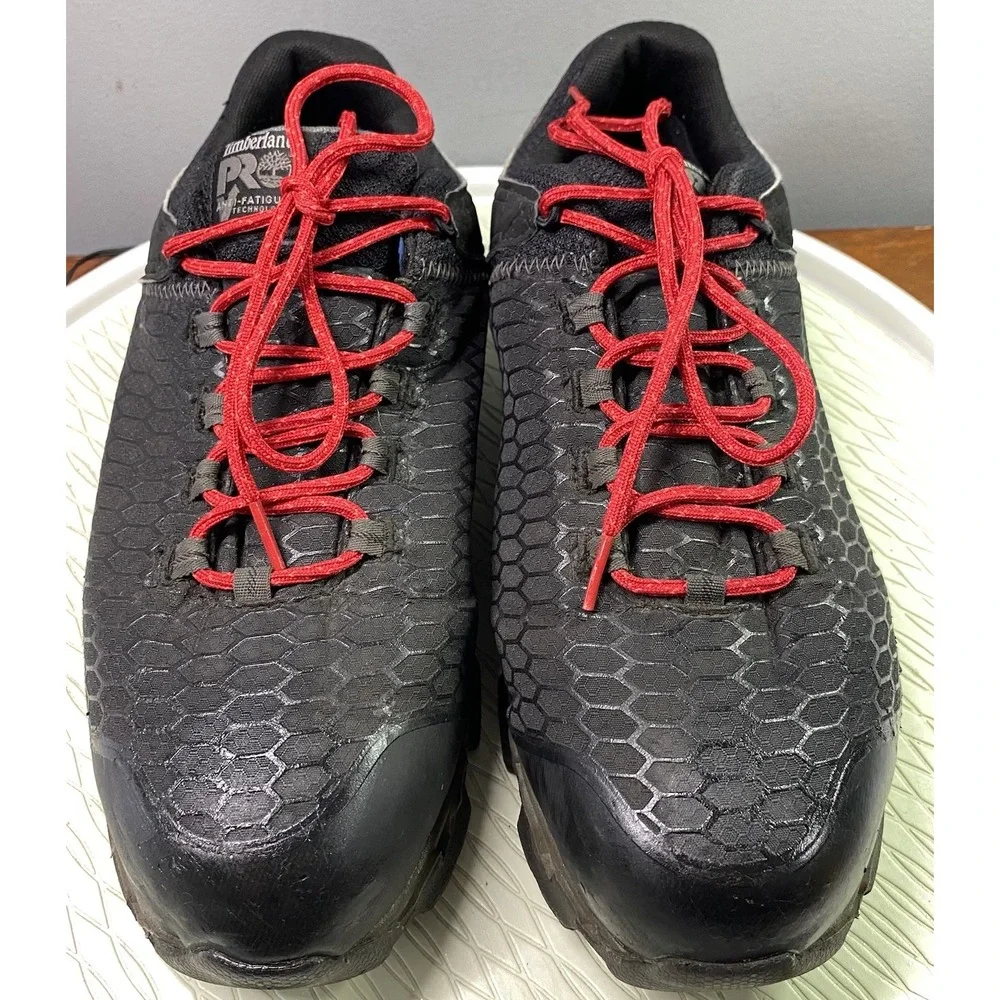 Timberland Pro Men's Anti Fatigue‎ Work Shoes Black&Red Safety Alloy Toe Sz. 13M
